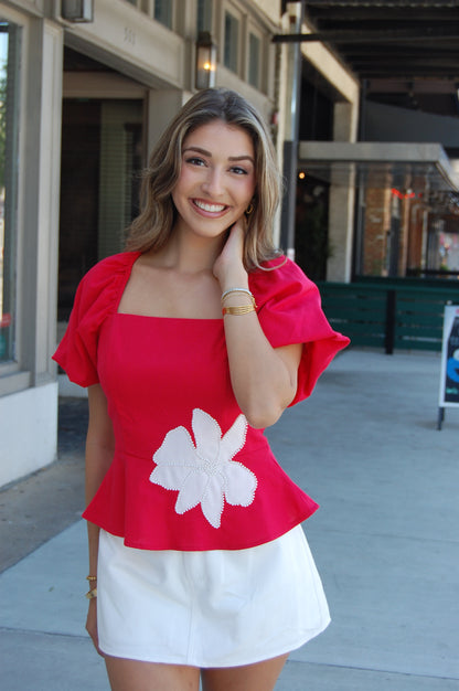 Pearl Floral Peplum Top