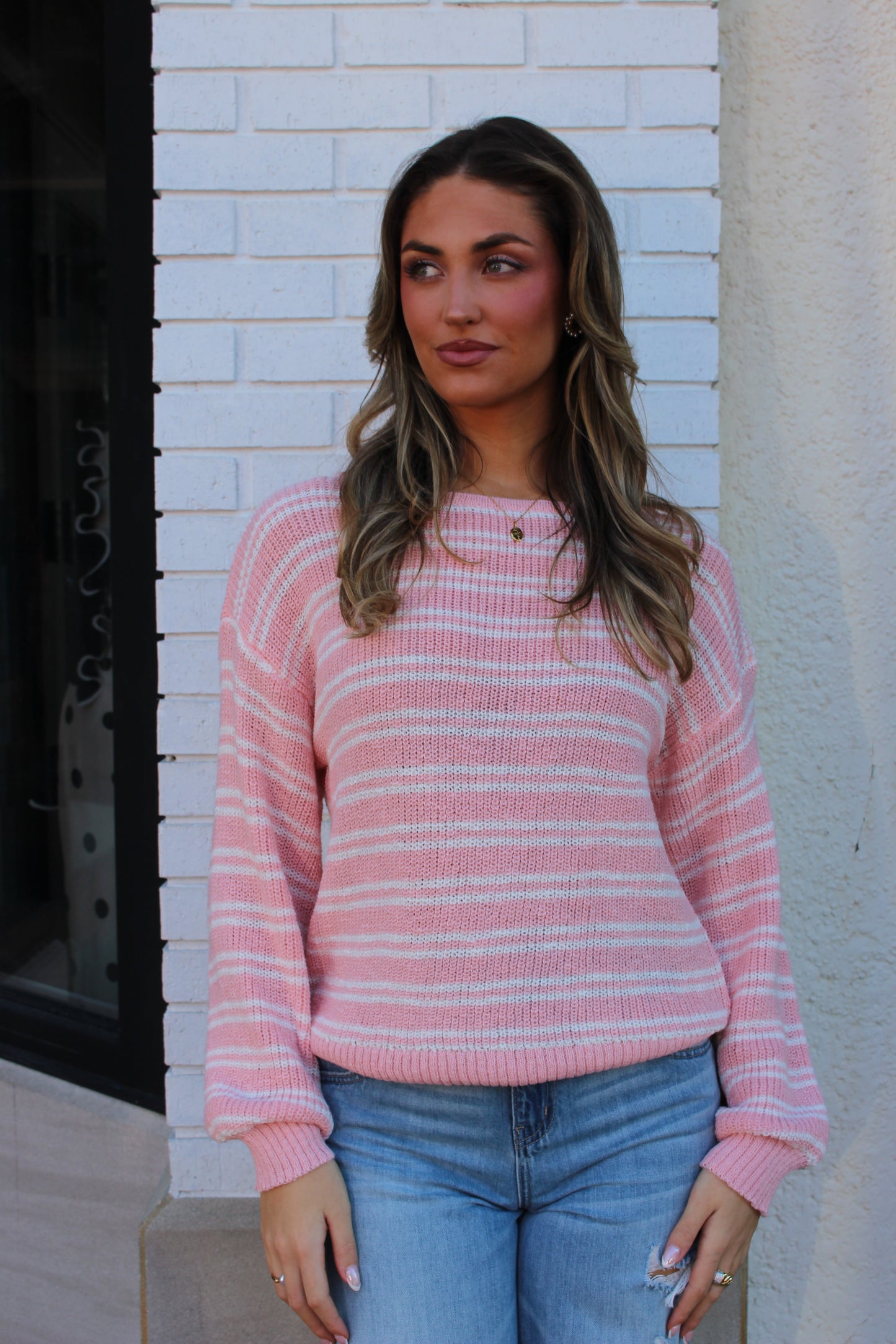 Boat Neck Stripe Sweater