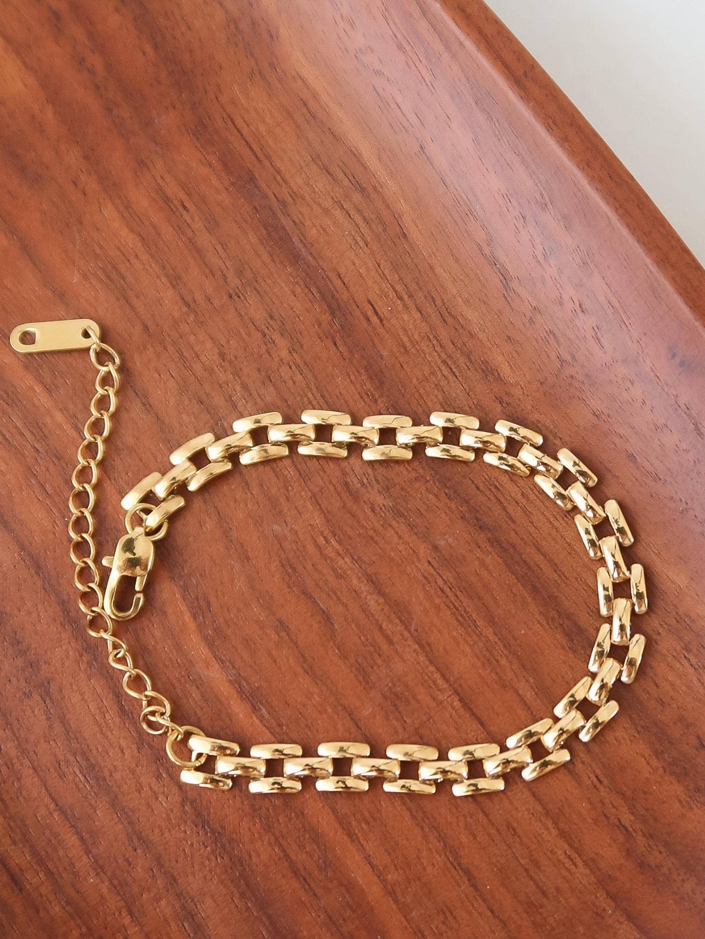 Forte 18K Gold Non-Tarnish Flat Chain Bracelet