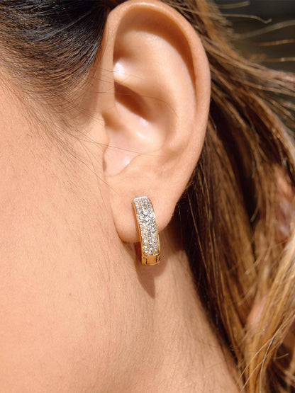 Non-Tarnish CZ Pave Hoop Earrings