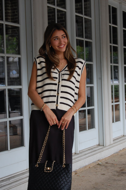 Sleeveless Stripe Sweater Vest