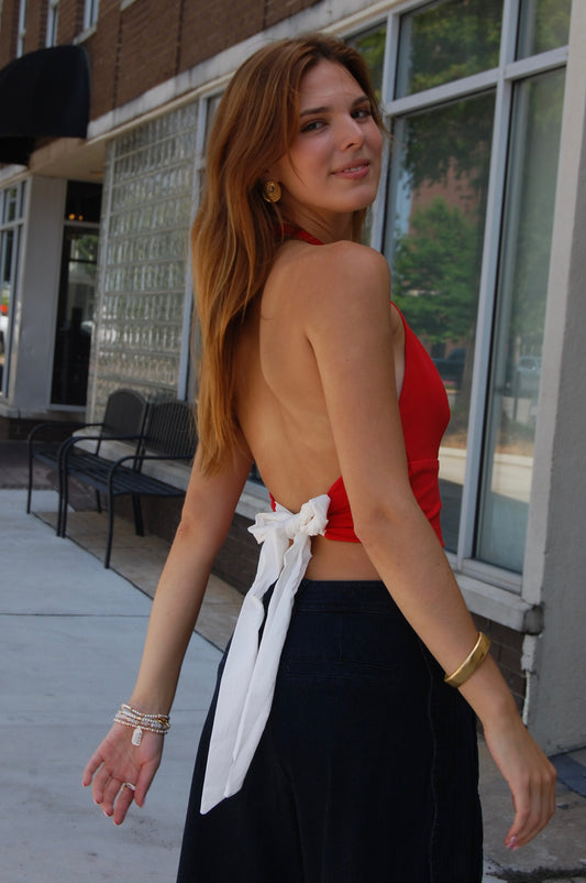 Bow Back Halter Top