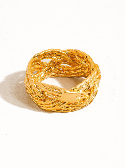 Celeste 18K Gold Vintage Twisted Bold Ring