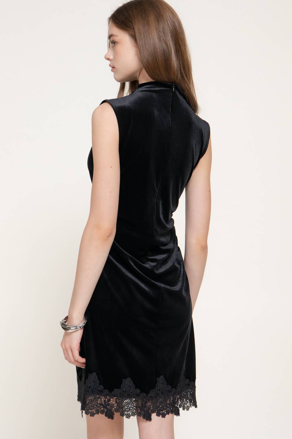 Lace Velvet Mini Dress