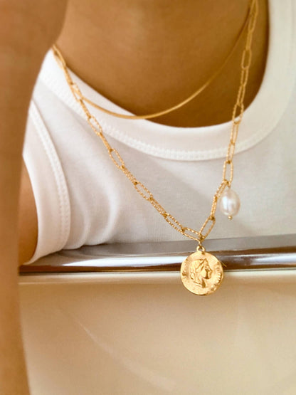 Non-Tarnish Coin Chain Necklace