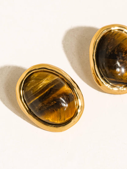 Non Tarnish Vintage Stone Earring