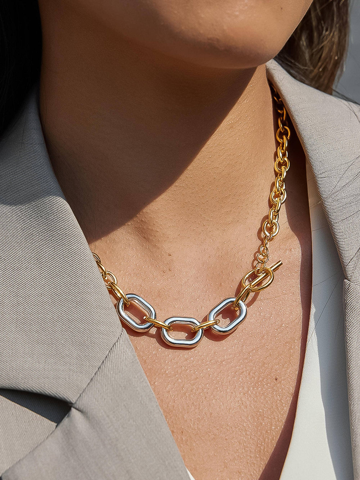 Non-Tarnish Two Tone Chain Necklace