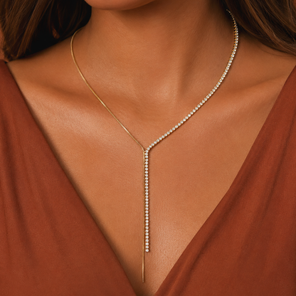 Non Tarnish Dainty Lariat Necklace