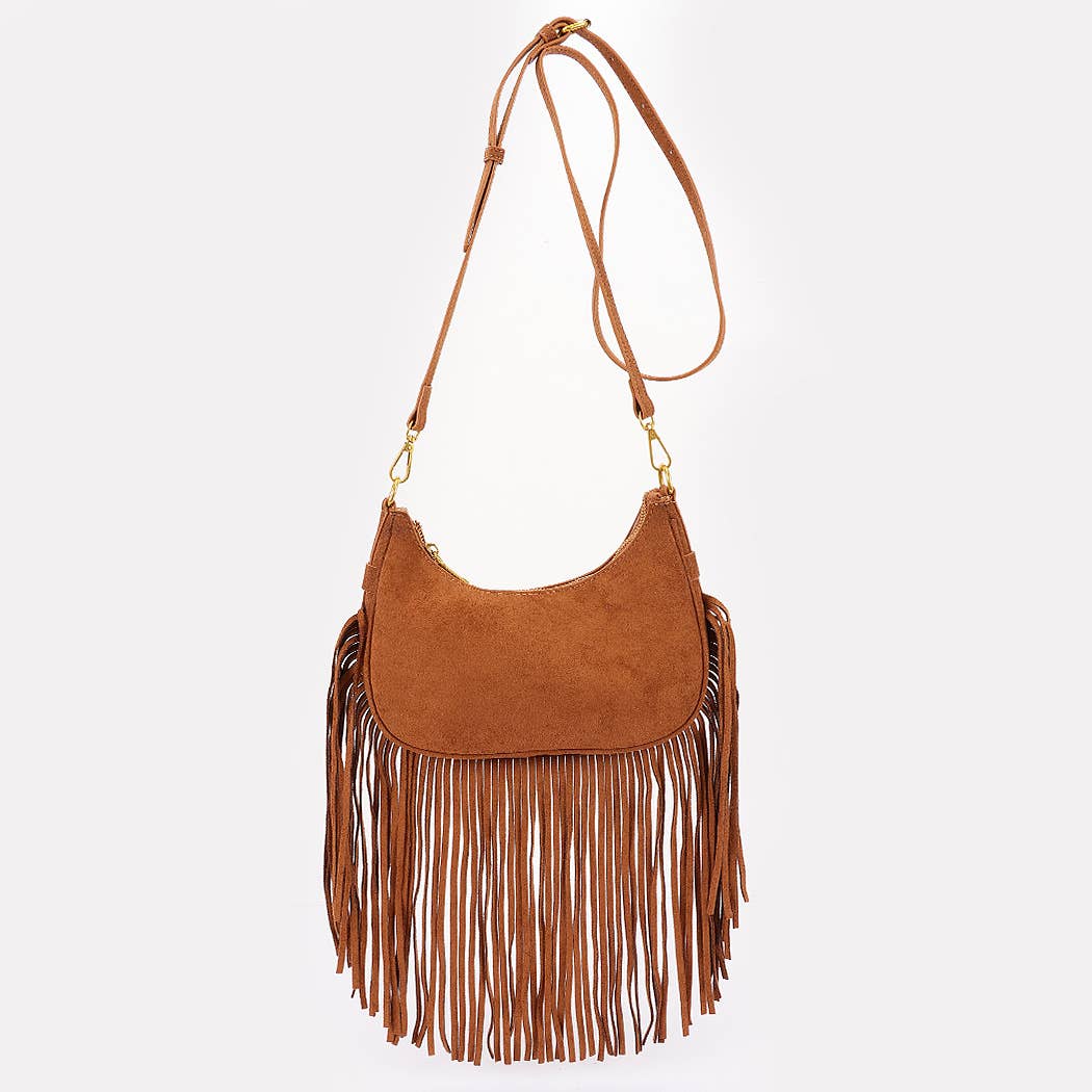 Fringe Suede Crossbody Bag