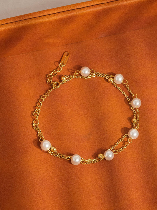 Gilles 18K Non-Tarnish-Layered Pearl Bracelet