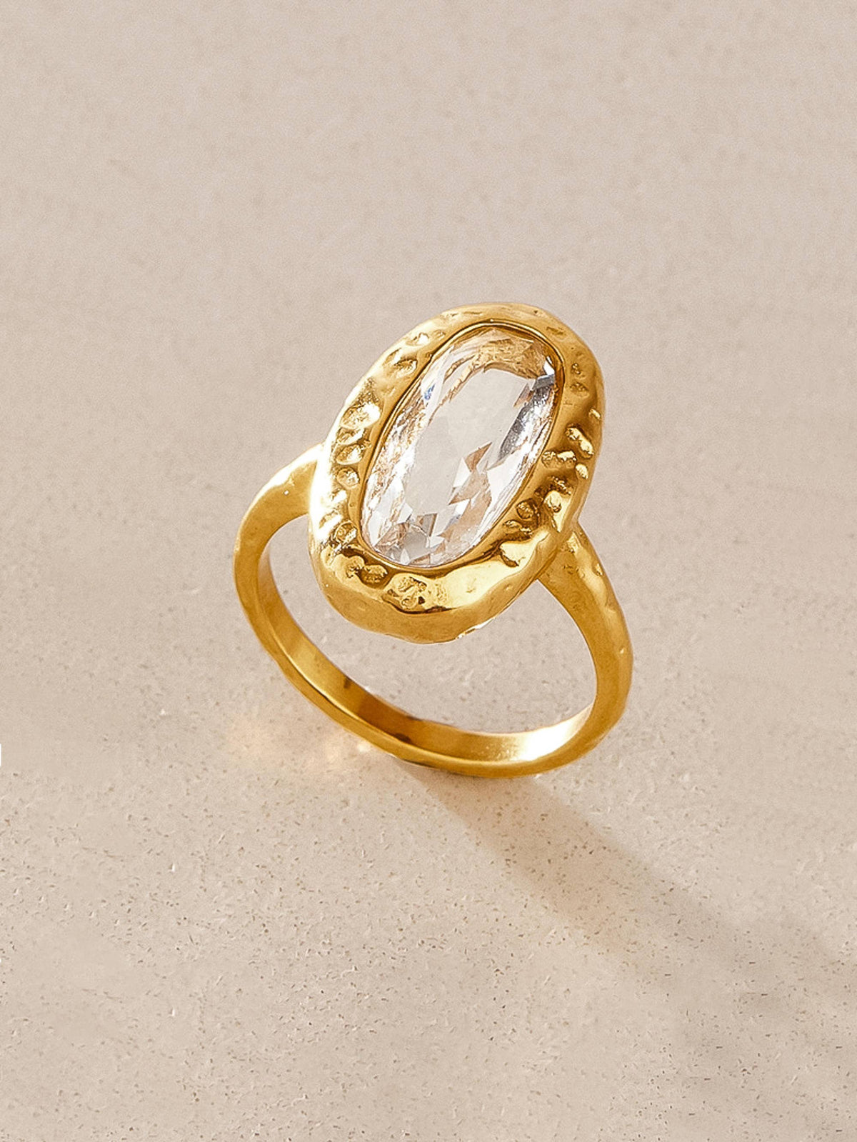 Bellona 18K Gold Non-Tarnish Crystal Statement Ring