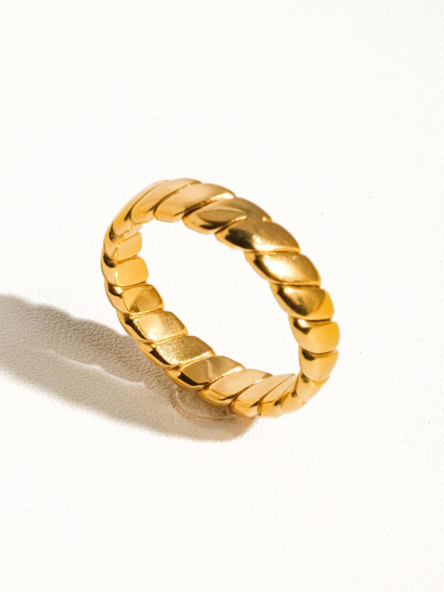 Pierre 18K Gold Non-Tarnish Braided Stack Ring