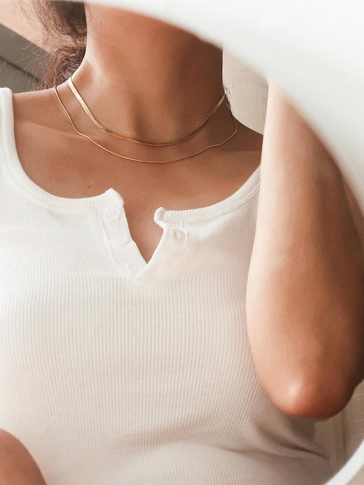 Non-Tarnish Layered Snake Chain Necklace