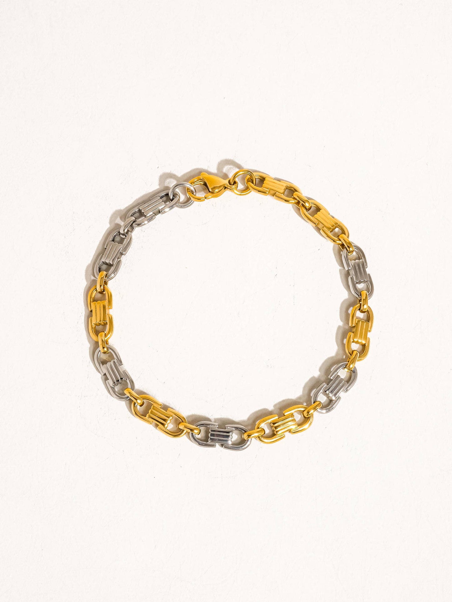 Calliope 18K Non-Tarnish Silver Gold Chain Bracelet