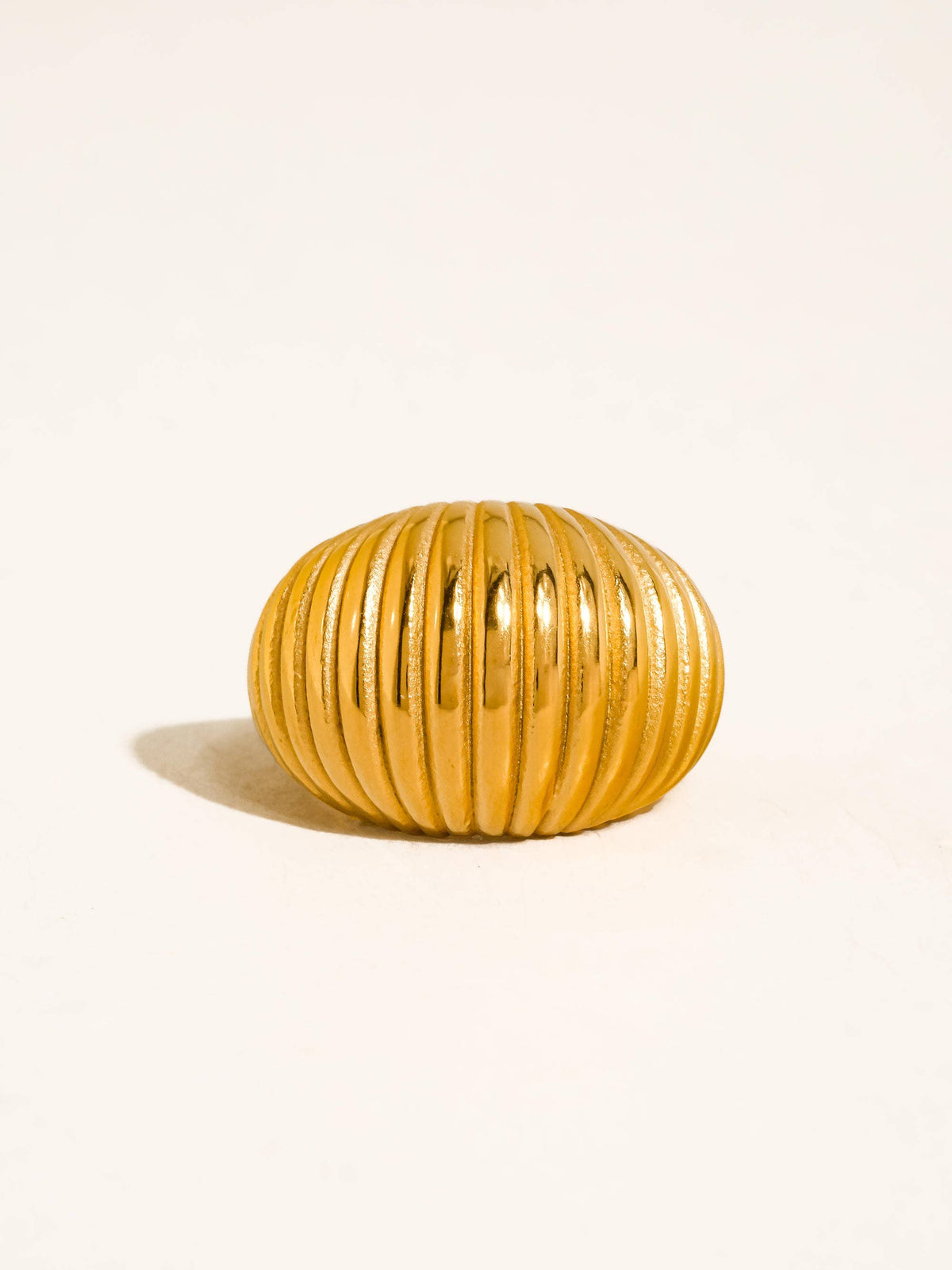 Giverny 18K Gold Non-Tarnish Ribbed Dome Ring