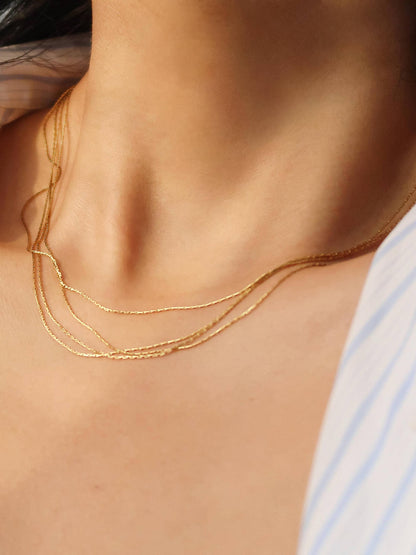 Non-Tarnish Layered Chain Necklace