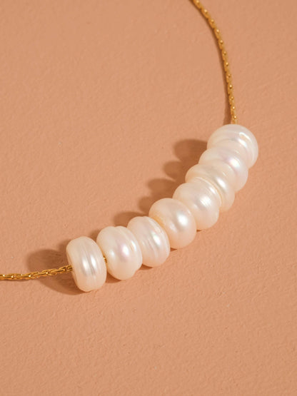 Non-Tarnish Pearl Bar Necklace