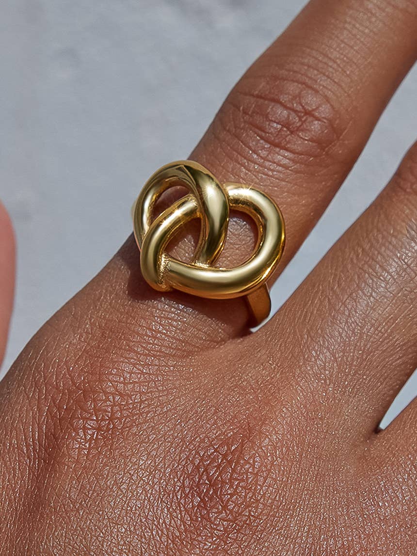 Bretzelle 18K Gold Non-Tarnish Knot Statement Ring