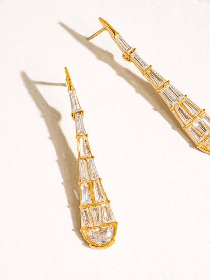 Non-Tarnish CZ Serpent Earrings