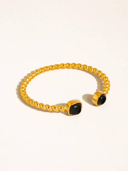 Cinder 18K Gold Non-Tarnish Resin Cuff