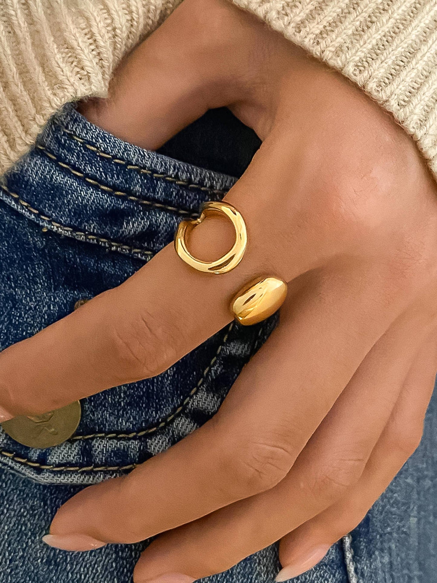 Florine Non-Tarnish Abstract Ring