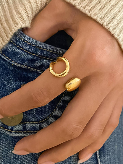 Florine Non-Tarnish Abstract Ring