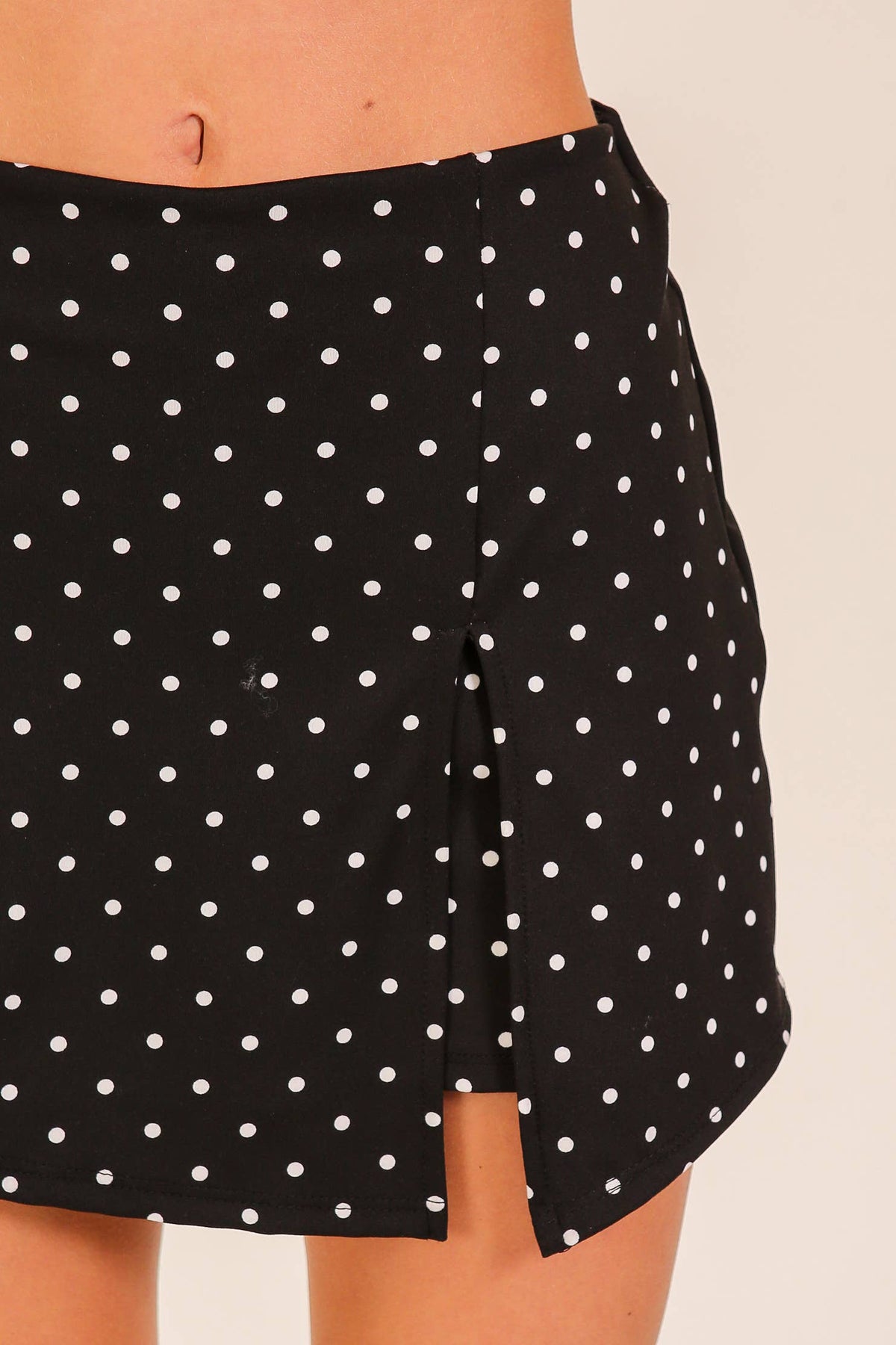 Slit Polka Dot Skort