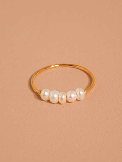 Songe 18K Gold Non-Tarnish Freshwater Pearl Ring