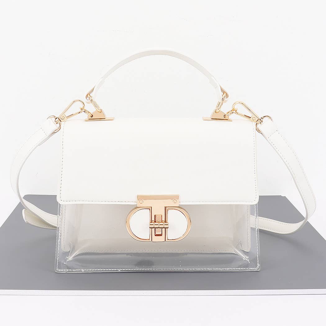 Clear & Leather Combo Bag