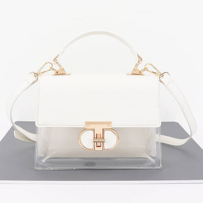 Clear & Leather Combo Bag