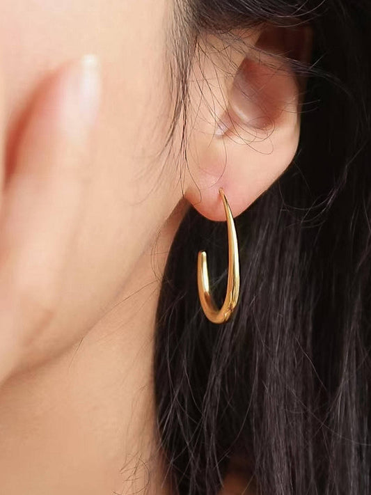 Non-Tarnish Open Hoop Earrings