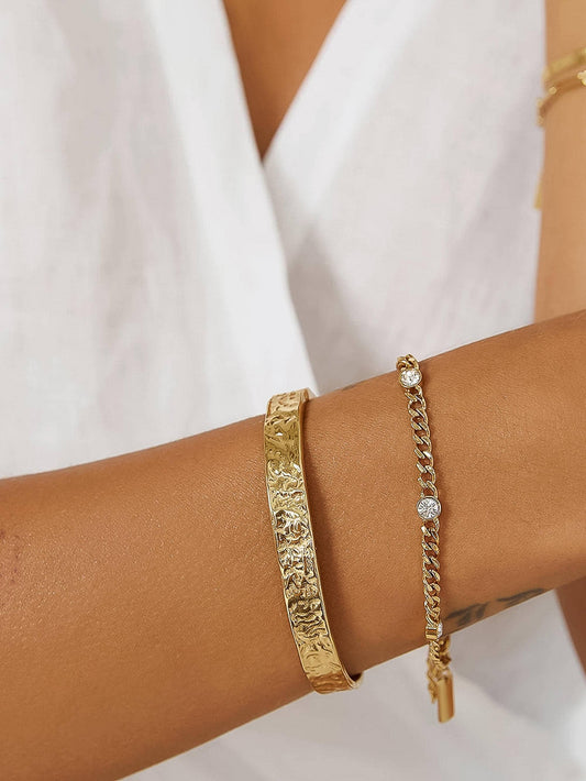 Cyrus 18K Gold Non-Tarnish CZ Chain Bracelet