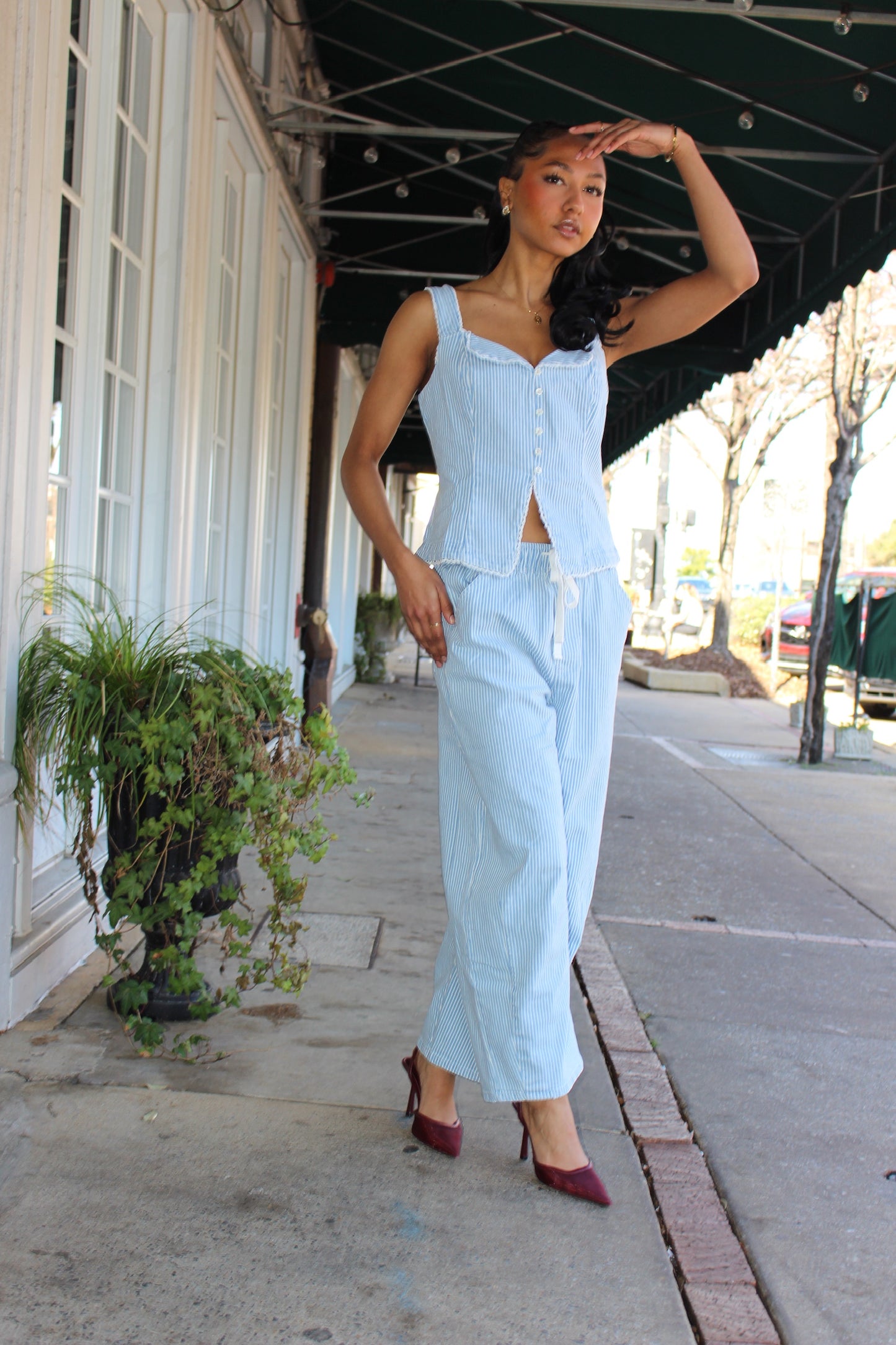 Denim Vest Top Set