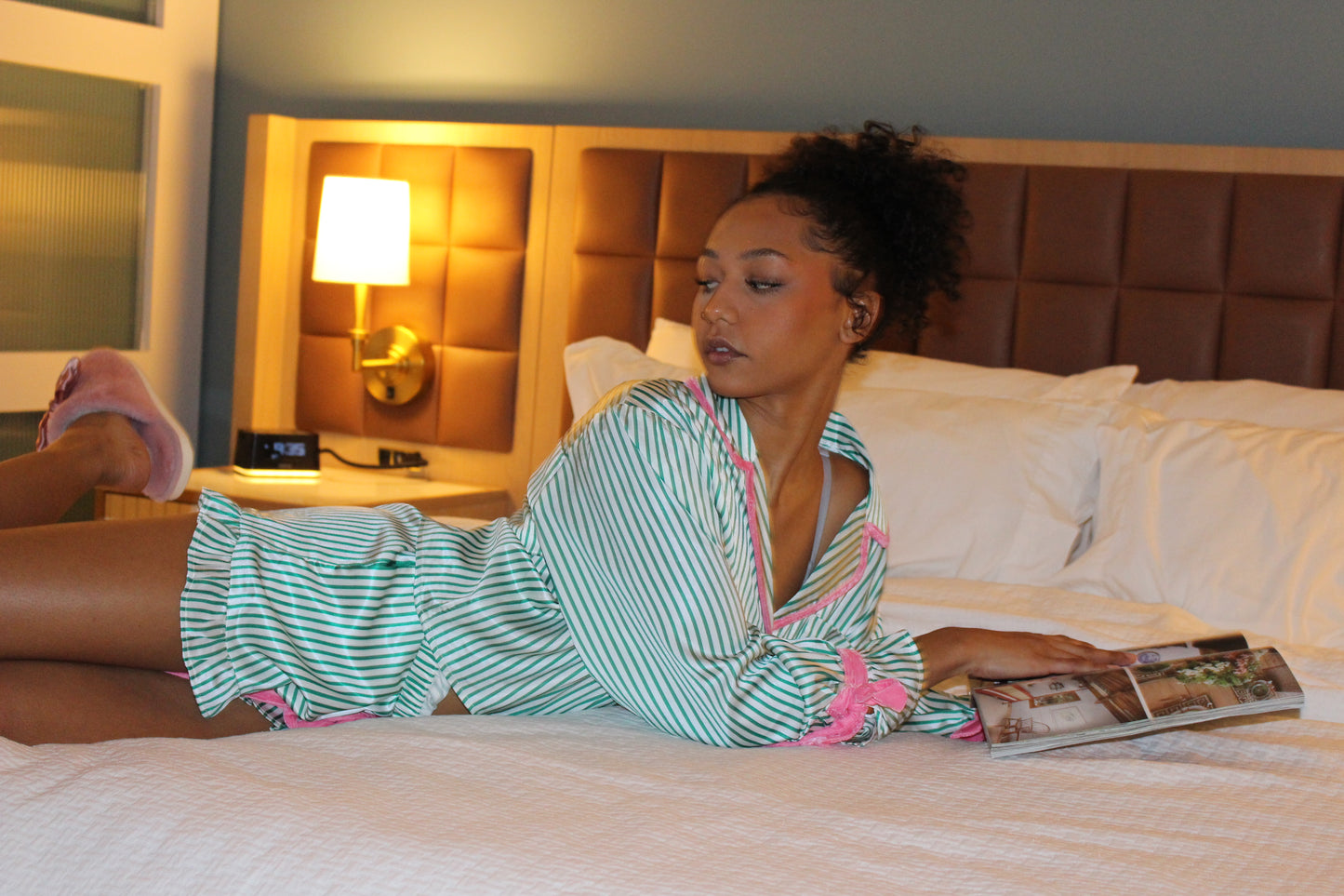 Mini Embroidered Stripe PJ Top