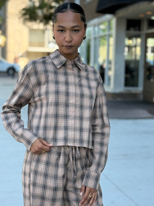 Plaid Top Set