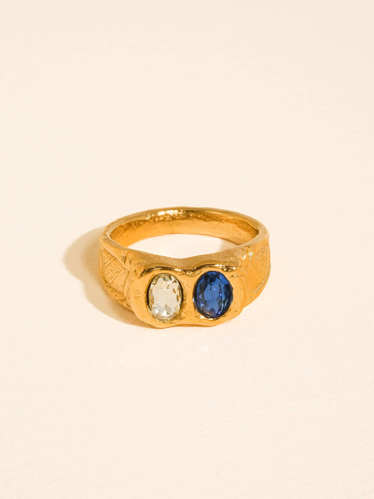 Rosina 18K Gold Non-Tarnish Blue CZ Ring