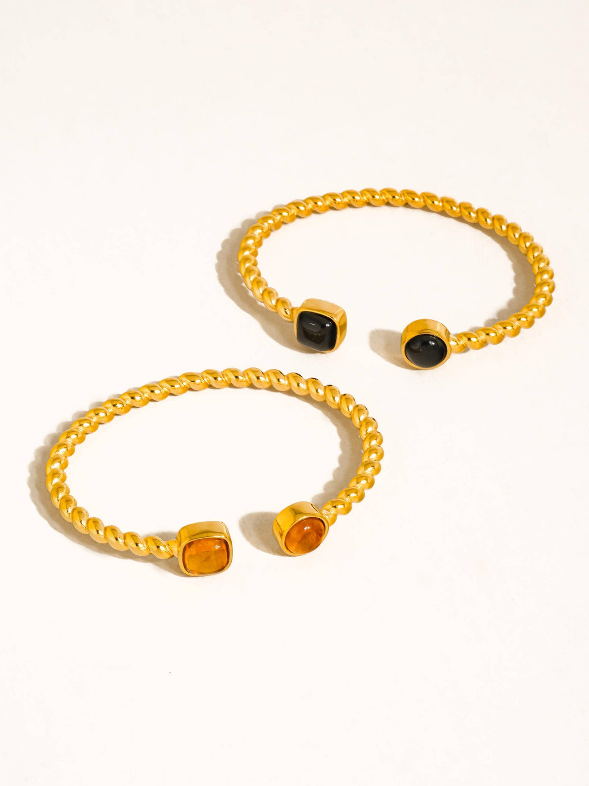 Cinder 18K Gold Non-Tarnish Resin Cuff