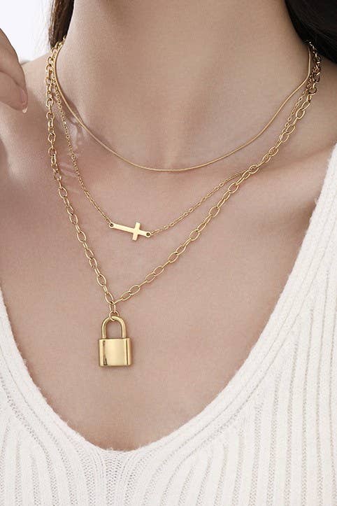 Non Tarnish Lock Necklace