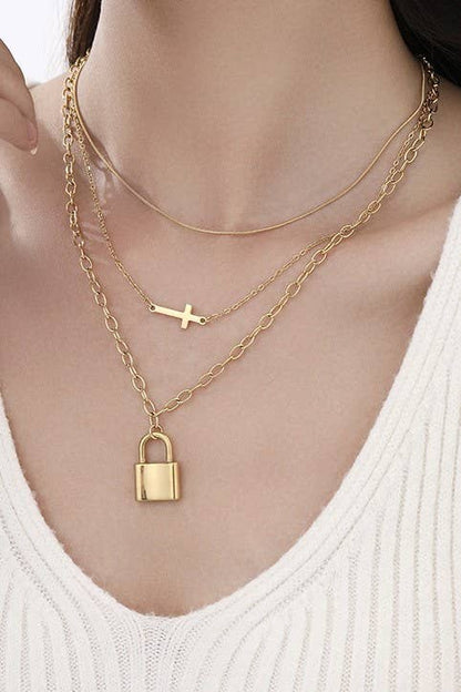 Non Tarnish Lock Necklace