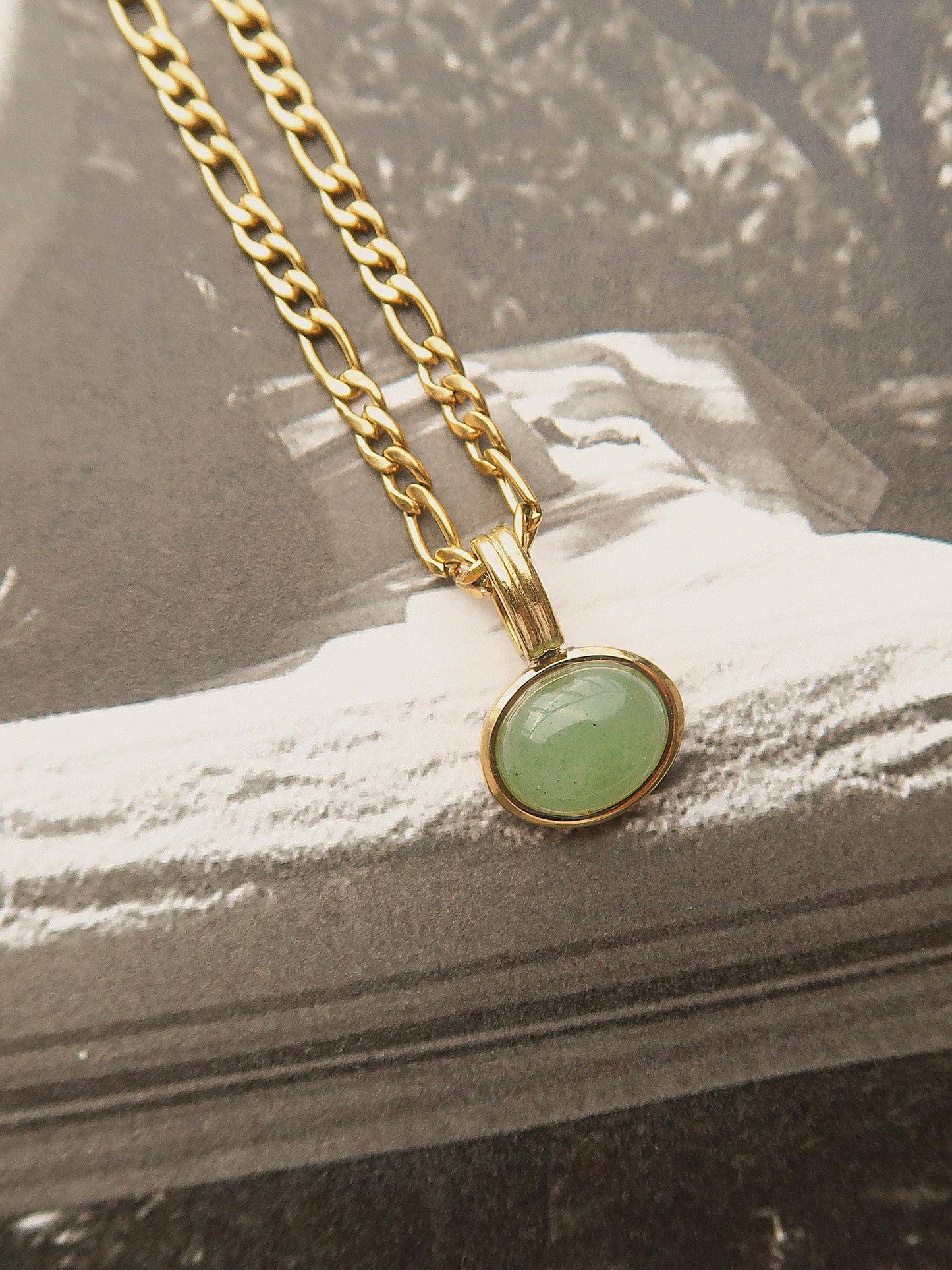 Winslow Non-Tarnish Green Stone Pendant