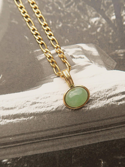 Winslow Non-Tarnish Green Stone Pendant