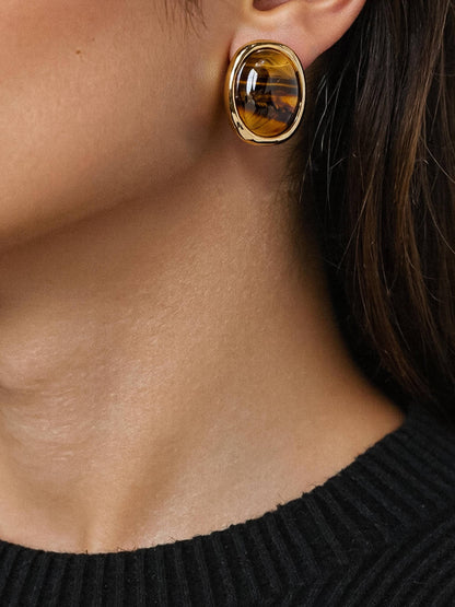 Non Tarnish Vintage Stone Earring