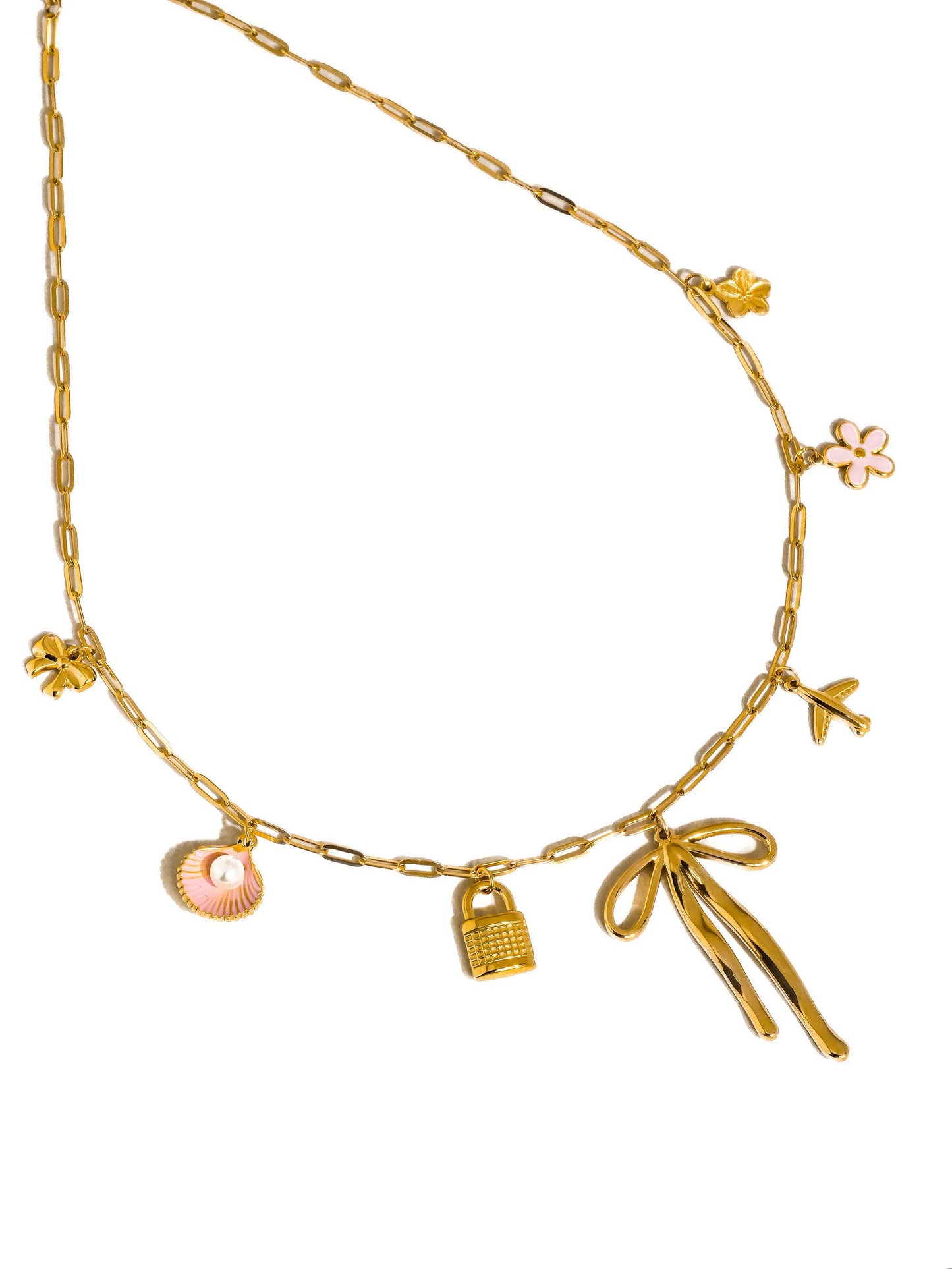 Tyla Non-Tarnish Bow Charm Necklace