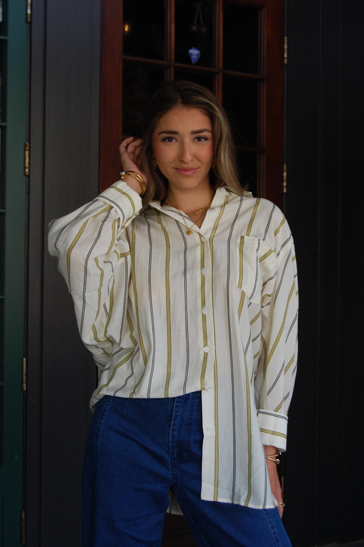 Stripe Oversized Button Down