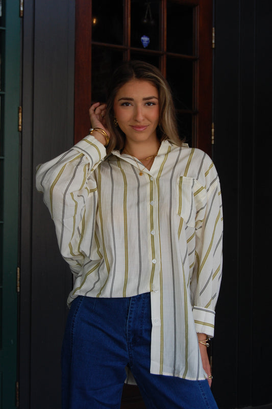 Stripe Oversized Button Down