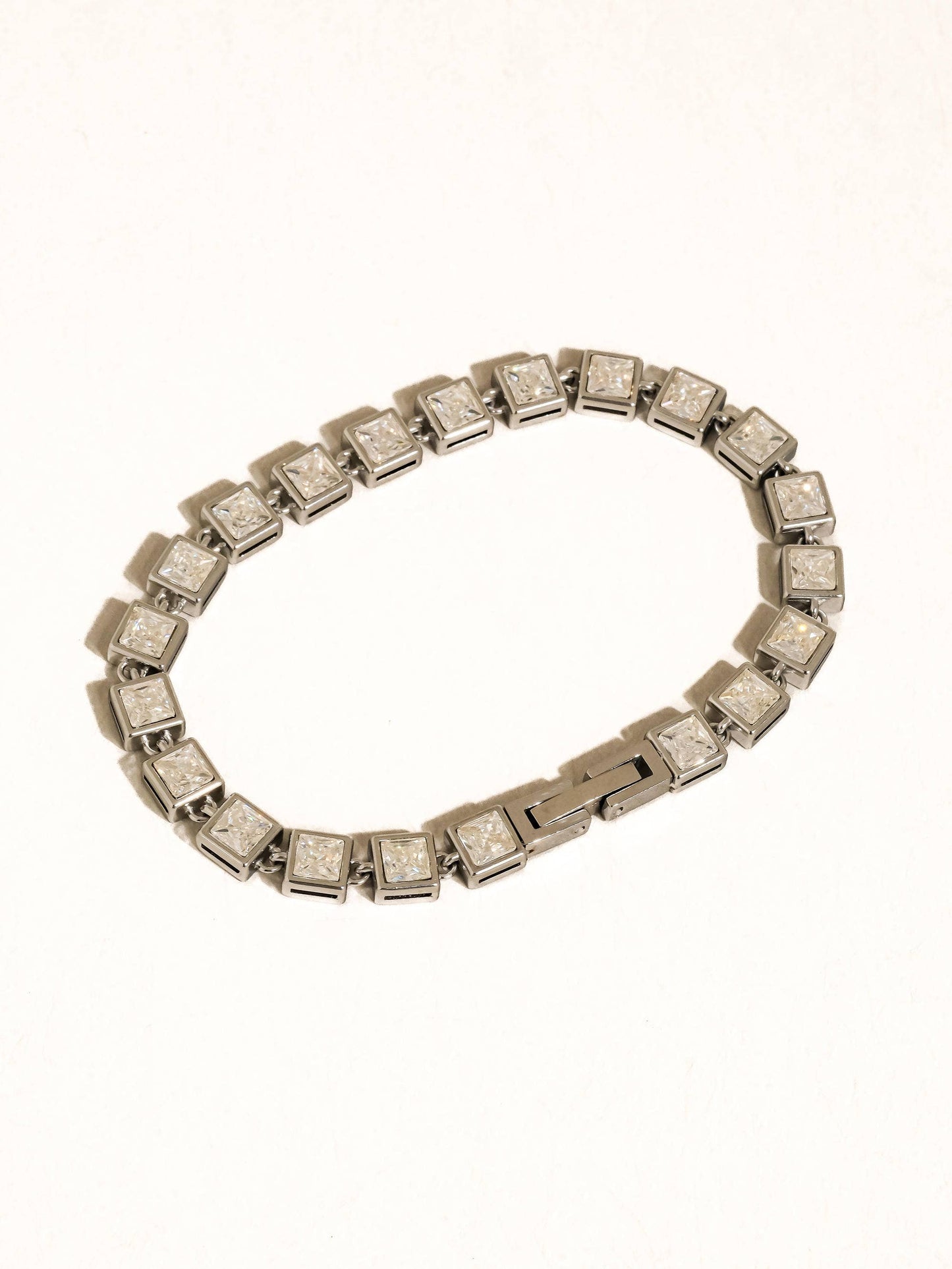 Midi 18K Gold Non-Tarnish Square CZ Glam Bracelet