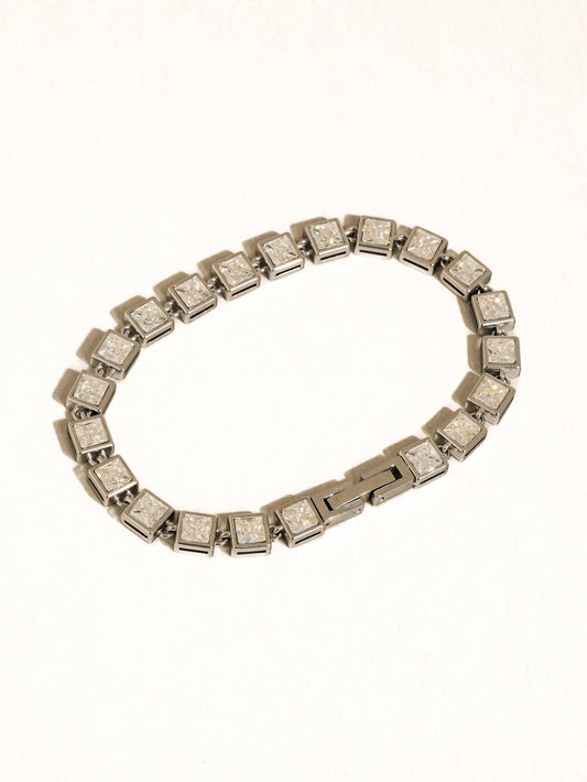 Midi 18K Gold Non-Tarnish Square CZ Glam Bracelet