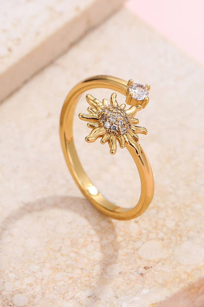 Non Tarnish Flower Diamond Ring