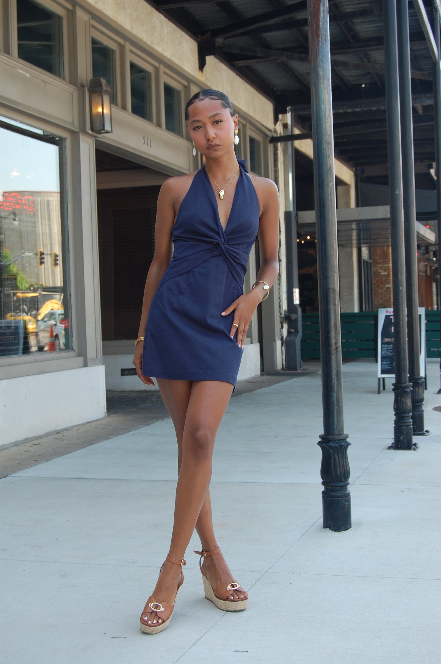 Twist Halter Mini Dress