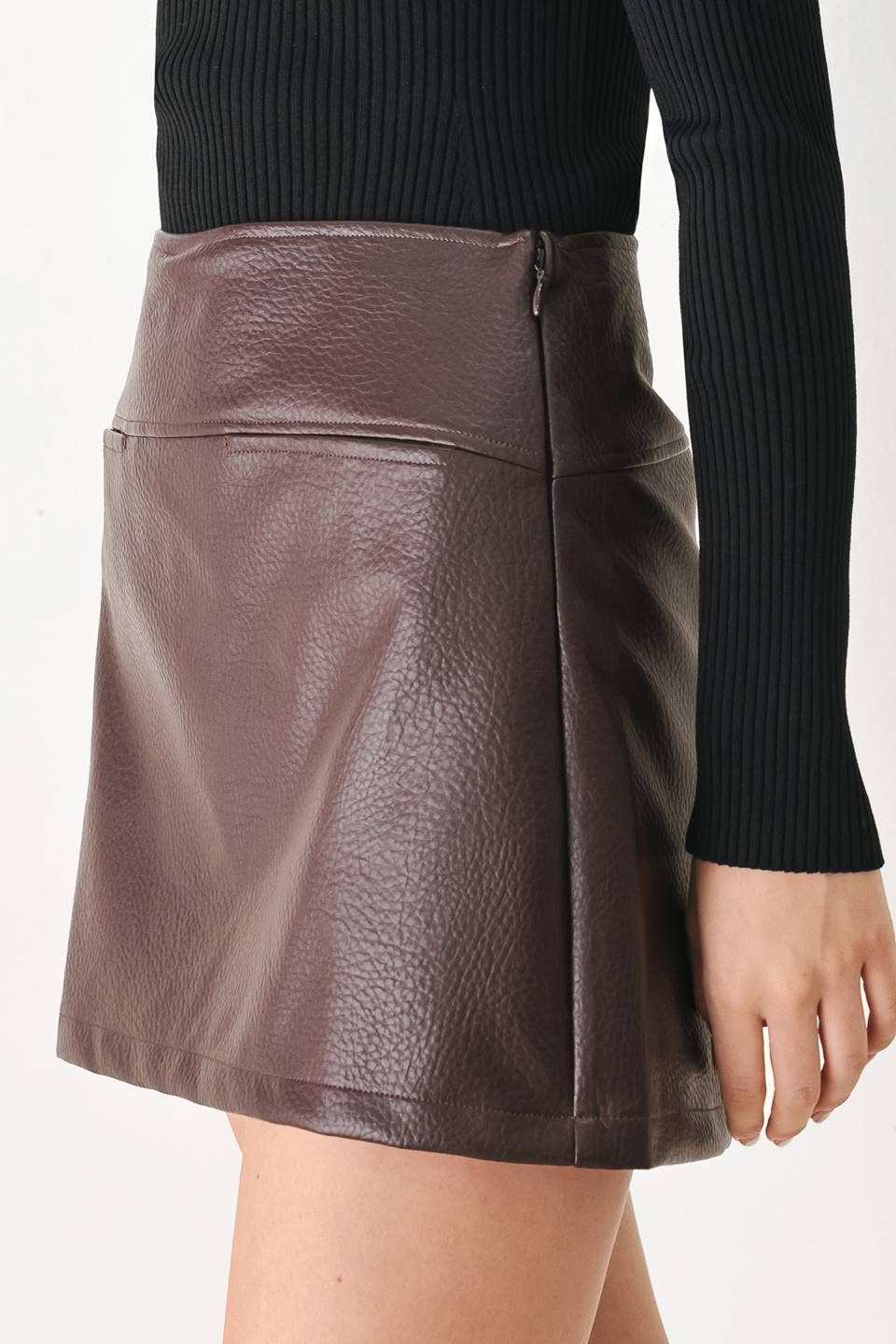 Faux Leather Skort